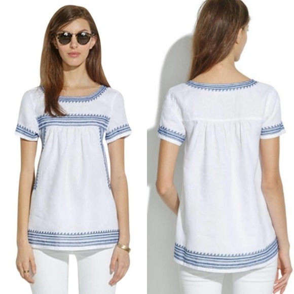 Madewell linen folktale blouse
